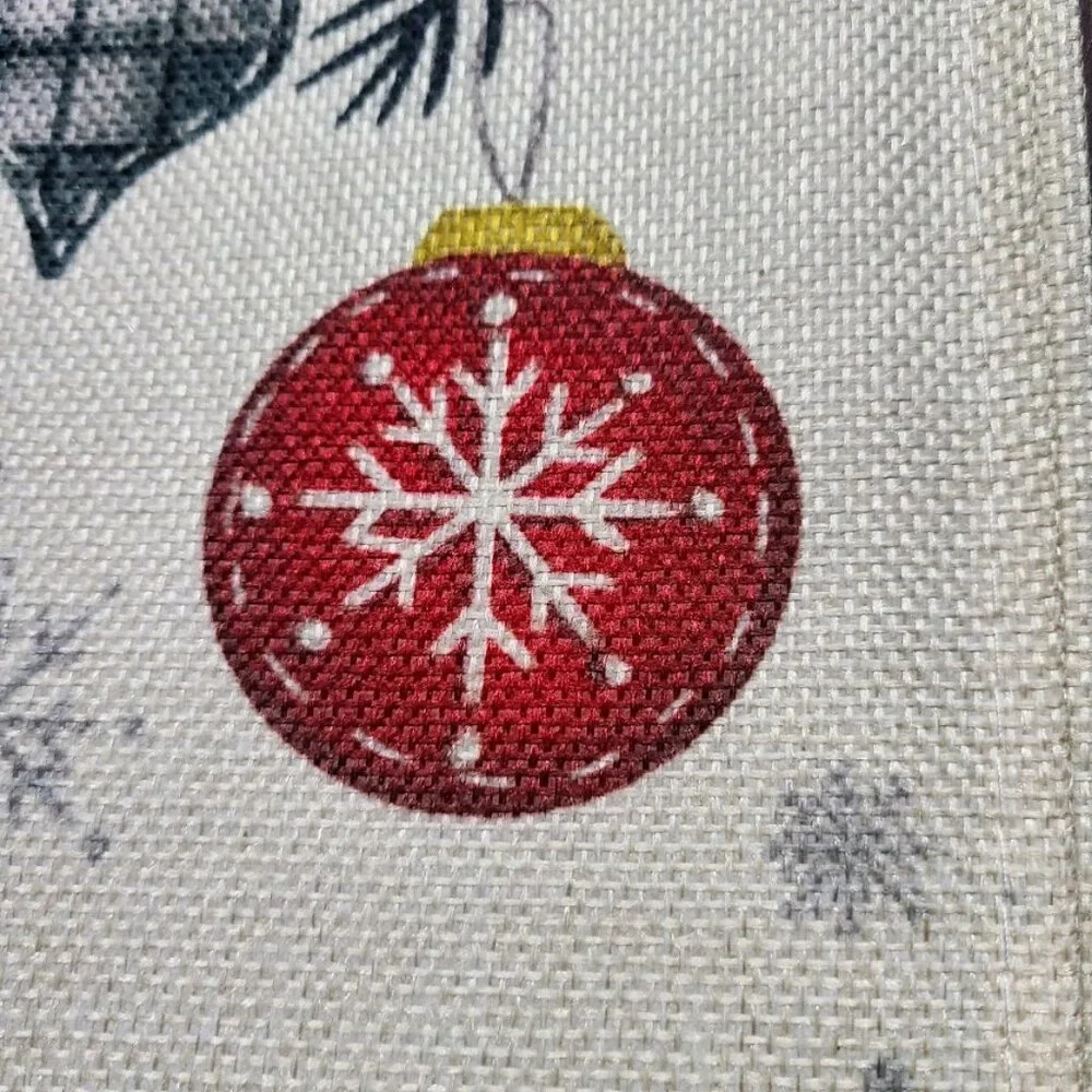 Christmas Table Runner Cottage Farmhouse Decor Red Black Holiday Decoration 72